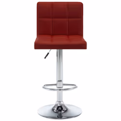 vidaXL 2x Bar Stools Black Faux Leather Seat Seating Bistro Chair Furniture - wine red