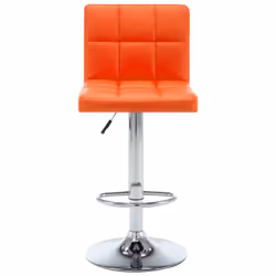 vidaXL 2x Bar Stools Black Faux Leather Seat Seating Bistro Chair Furniture - orange - Additional view 2