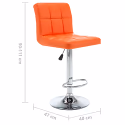 vidaXL 2x Bar Stools Black Faux Leather Seat Seating Bistro Chair Furniture - orange - Additional view 3