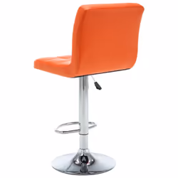 vidaXL 2x Bar Stools Black Faux Leather Seat Seating Bistro Chair Furniture - orange - Additional view 4