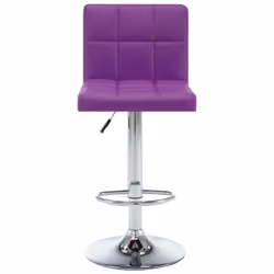 vidaXL 2x Bar Stools Black Faux Leather Seat Seating Bistro Chair Furniture - purple - Additional view 2