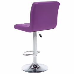 vidaXL 2x Bar Stools Black Faux Leather Seat Seating Bistro Chair Furniture - purple - Additional view 4