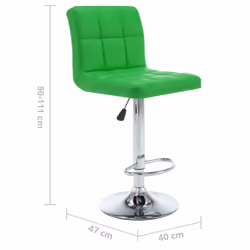 vidaXL 2x Bar Stools Black Faux Leather Seat Seating Bistro Chair Furniture - green - Additional view 7