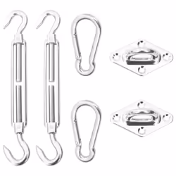 vidaXL Sunshade Sail Mounting Kit 6 Piece Stainless Steel Awning Fitting Kit
