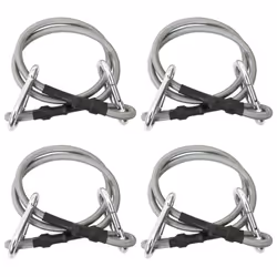 vidaXL 4x Ropes with Carabiner Rubber Sunshade Sail Awning Attachment Hook