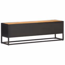 vidaXL Rough Mango Wood TV Cabinet with Carved Door Sideboard Media Stand - Additional view 5