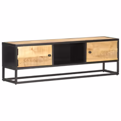 vidaXL Rough Mango Wood TV Cabinet with Carved Door Sideboard Media Stand - Additional view 7