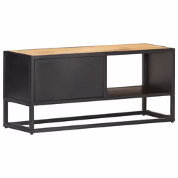 vidaXL Rough Mango Wood TV Cabinet with Carved Door Media Stand Sideboard - Additional view 5