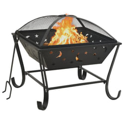 vidaXL Fire Pit with Poker 62 cm XXL Steel Fire Bowl Patio Heater Home Garden