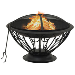 vidaXL Fire Pit with Poker 75 cm XXL Steel Fire Bowl Patio Heater Home Garden