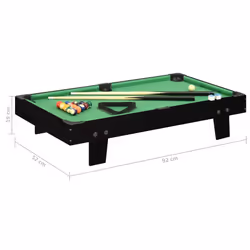 vidaXL 3 Feet Mini Pool Table Black and Green Home Billiard Snooker Game Desk - Additional view 3