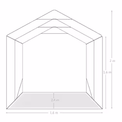 vidaXL Garage Tent PVC Green Outdoor Carport Car Gazebo Shed  Storage Shelter - Additional view 9