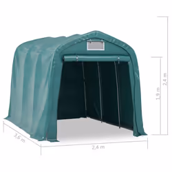 vidaXL Garage Tent PVC Green Outdoor Canopy Carport Gazebo Vehicle Tool Shed - Additional view 4