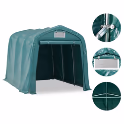 vidaXL Garage Tent PVC Green Outdoor Canopy Carport Gazebo Vehicle Tool Shed - Additional view 5