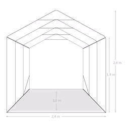 vidaXL Garage Tent PVC Green Outdoor Canopy Carport Gazebo Vehicle Tool Shed - Additional view 9