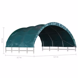 vidaXL Livestock Tent PVC Green Outdoor Canopy Animal Barn Shed Structure