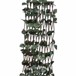 vidaXL 5x Willow Trellis Fences with Artificial Leaves 60 cm Garden Barrier
