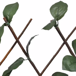 vidaXL 5x Willow Trellis Fences with Artificial Leaves 60 cm Garden Barrier