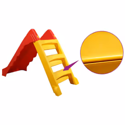 vidaXL Foldable Slide for Kids Indoor Outdoor Red and Yellow Garden Playground - Additional view 5