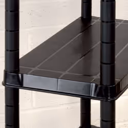 vidaXL Storage Shelf 4-Tier Black Plastic Display Racking Unit Space Saving