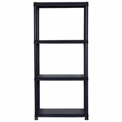 vidaXL Storage Shelf 4-Tier Black Plastic Display Racking Unit Space Saving - Additional view 4