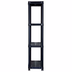 vidaXL Storage Shelf 4-Tier Black Plastic Display Racking Unit Space Saving - Additional view 5