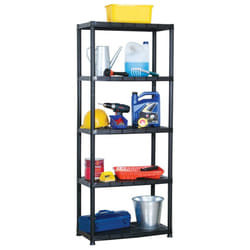vidaXL Storage Shelf 5-Tier Black Plastic Display Racking Unit Space Saving