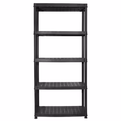 vidaXL Storage Shelf 5-Tier Black Plastic Space Saving Display Racking Unit - Additional view 4