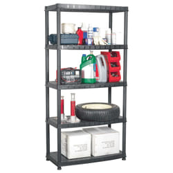 vidaXL Storage Shelf 5-Tier Black Plastic Display Racking Space Saving Unit