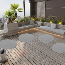 vidaXL Artificial Grass Fake Grass Mat Outdoor Artificial Turf Lawn Grey Round