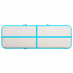 vidaXL Inflatable Gymnastics Mat with Pump 400x100x15 cm PVC Green Exercise - Additional view 3