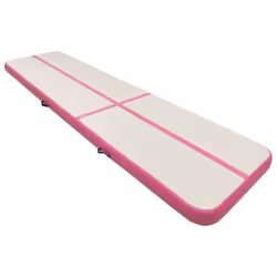 vidaXL Inflatable Gymnastics Mat with Pump 600x100x15 cm PVC Pink Exercise