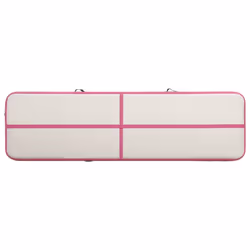 vidaXL Inflatable Gymnastics Mat with Pump 600x100x15 cm PVC Pink Exercise - Additional view 4