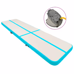 vidaXL Inflatable Gymnastics Mat with Pump 600x100x15 cm PVC Green Exercise