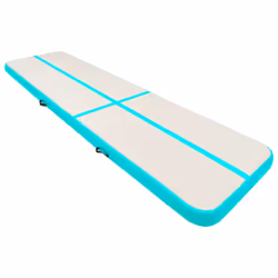 vidaXL Inflatable Gymnastics Mat with Pump 600x100x15 cm PVC Green Exercise