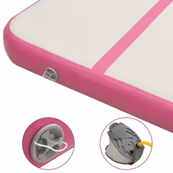 vidaXL Inflatable Gymnastics Mat with Pump 800x100x15 cm PVC Pink Exercise - Additional view 5