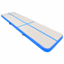 vidaXL Inflatable Gymnastics Mat with Pump 800x100x15 cm PVC Blue Exercise