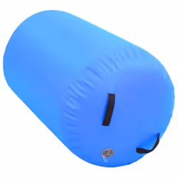 vidaXL Inflatable Gymnastic Roll with Pump PVC Blue Cylinder Gym Training