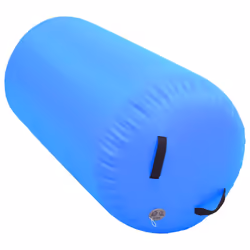 vidaXL Inflatable Gymnastic Roll with Pump PVC Blue Gym Training Cylinder