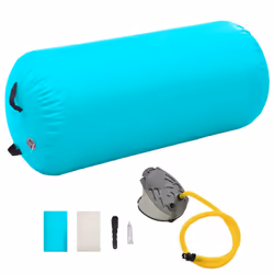 vidaXL Inflatable Gymnastic Roll with Pump PVC Green Training Cylinder Gym