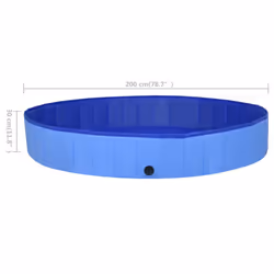 vidaXL Foldable Dog Swimming Pool Blue 200x30 cm PVC Pet Wash Playpen Bathtub - Additional view 8