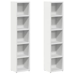 vidaXL CD Cabinets Display Shelf Cupboard Bookcase 2 pcs White Engineered Wood
