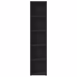 vidaXL CD Cabinets Display Shelf Cupboard Bookcase 2 pcs Black Engineered Wood - Additional view 4