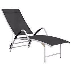 VidaXL 310521, Lounge, Padded seat, Aluminium, Textile, Black, 605 mm, 1930 mm