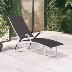 VidaXL 310521 outdoor chair Lounge Padded seat Aluminium, Textile Black