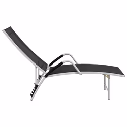 VidaXL 310521 outdoor chair Lounge Padded seat Aluminium, Textile Black - Additional view 4
