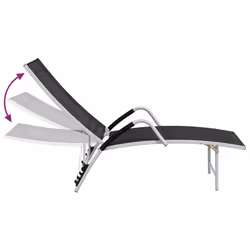 VidaXL 310521 outdoor chair Lounge Padded seat Aluminium, Textile Black - Additional view 6