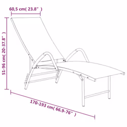 VidaXL 310521 outdoor chair Lounge Padded seat Aluminium, Textile Black - Additional view 8