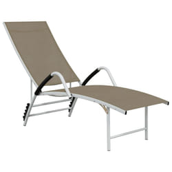 vidaXL Sun Lounger Outdoor Sunbed Lounge Bed Day Bed Textilene and Aluminium - taupe