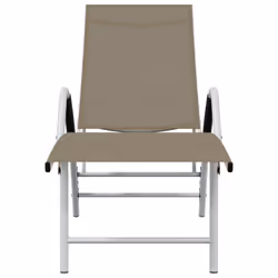 vidaXL Sun Lounger Outdoor Sunbed Lounge Bed Day Bed Textilene and Aluminium - taupe